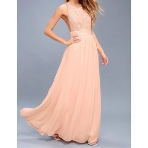 Forever & Always Blush Pink Lace Bridesmaid Dress